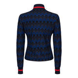 Jersey Zip Blue ZigZag